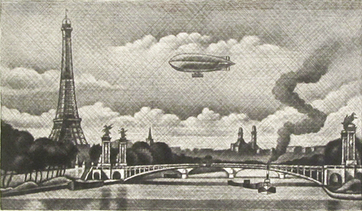 アレキサンドル三世橋とフランス飛行船
