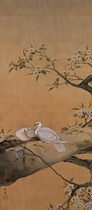 菱田春草「梨に双鳩」 菱田春草