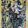 棟方志功「黒衣肩鷹妃の柵」