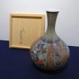 今泉今右衛門_色絵薄墨草花文花瓶