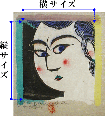 棟方志功　板画作品　サイズの測り方　大首