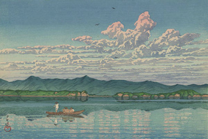 川瀬巴水　浜名湖　木版画 川瀬巴水