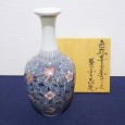 今泉今右衛門_色絵墨色墨はじき草花文花瓶_買取り_鑑定_査定