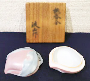 板谷波山_桃香合_買取_査定_鑑定 板谷波山